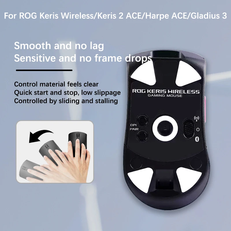 1set Enhanced ICE Edition Mouse Skates Feet For ROG Keris Wireless/Keris 2 ACE/Harpe ACE/Gladius 3 Rounded Edges Replacement