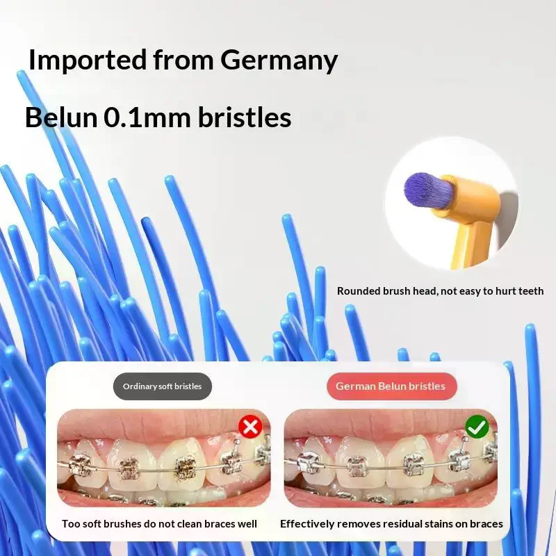 

Межзубная щетка с маленькой головкой, одна пучок, угловая нить, зубная щетка для чистки зубов, мягкие волосы, инструменты для ухода за полостью рта для взрослых