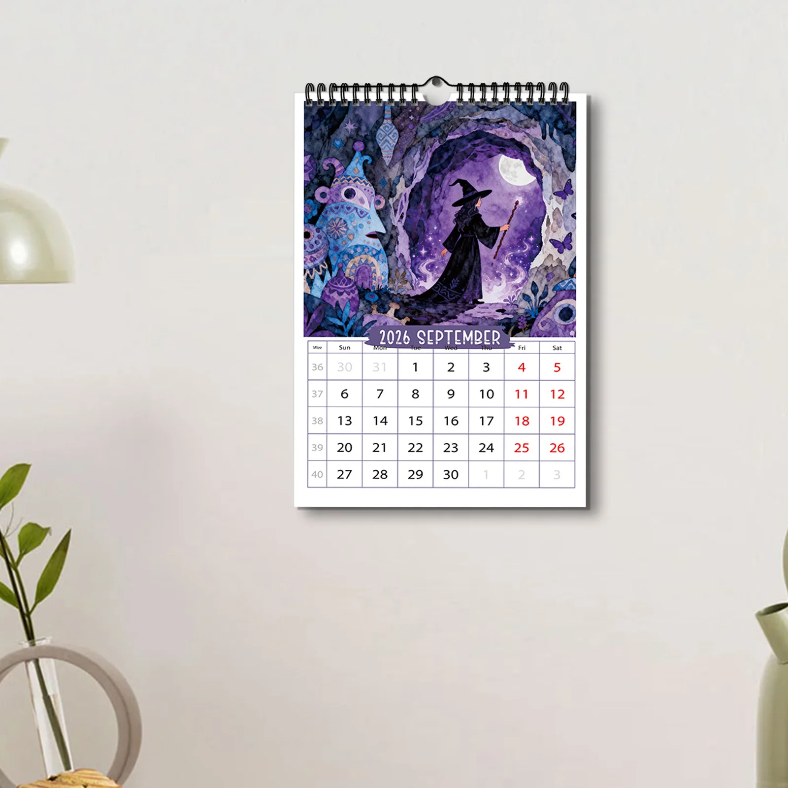 ปฏิทินแฟนตาซีแสนน่าหลงใหล 1 ชิ้น ปี 2026 เหมาะสำหรับตกแต่งสตูดิโอสร้างสรรค์และมุมบ้านแสนอบอุ่น เหมาะสำหรับแฟนๆ แฟนตาซี