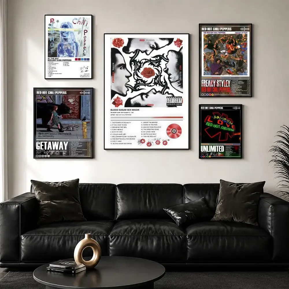Rock Band R-Red Hot C-Chili P-Peppers Poster Decorative Wall Art Sticker Mural Print for Bedroom Living Room Hallway Home Decor