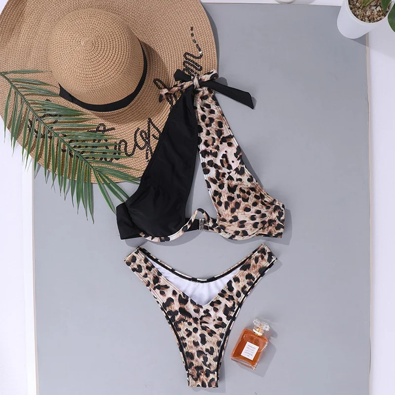 Sexy Leopard Bikini 2024 New summer fashion Women Swimwear Female Swimsuit Two-pieces Bikini set  Bather Bathing Suit Swim