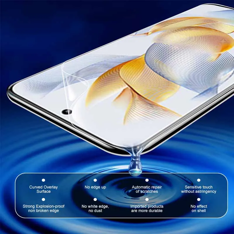 1-4Pcs Full Curved Hydrogel Film For Honor 90 Screen Protector Not Glass Xonor Honar 90 Honor90 Soft Protective Film  REA-AN00