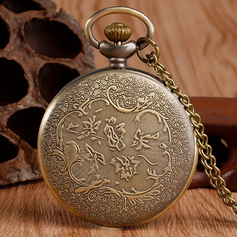 Retro Little Prince Quartz Pocket Watch Antique Bronze Hollow Pendant Necklace Watch Romantic Gift
