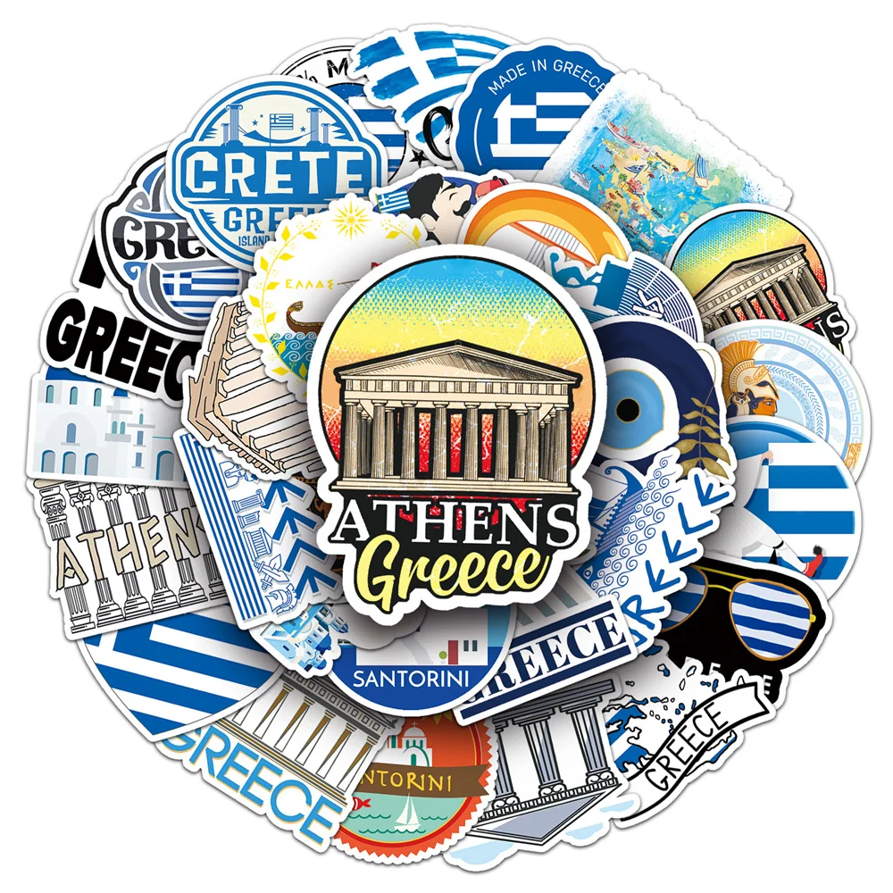 50pcs World Architecture Outdoor Travel Greece Stickers For Scrapbook Phone Craft Supplies Scrapbooking Material Sticker Vintage