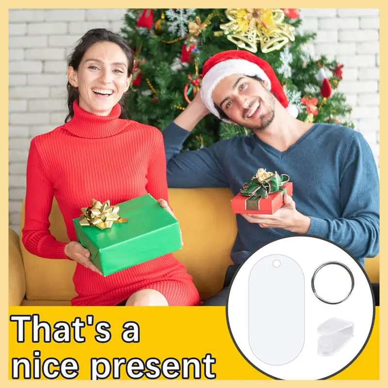 GOOD-40 세트 금속 승화 키 체인 공백 대량, 양면 승화 공백 키 체인 열전달 키 체인 공백