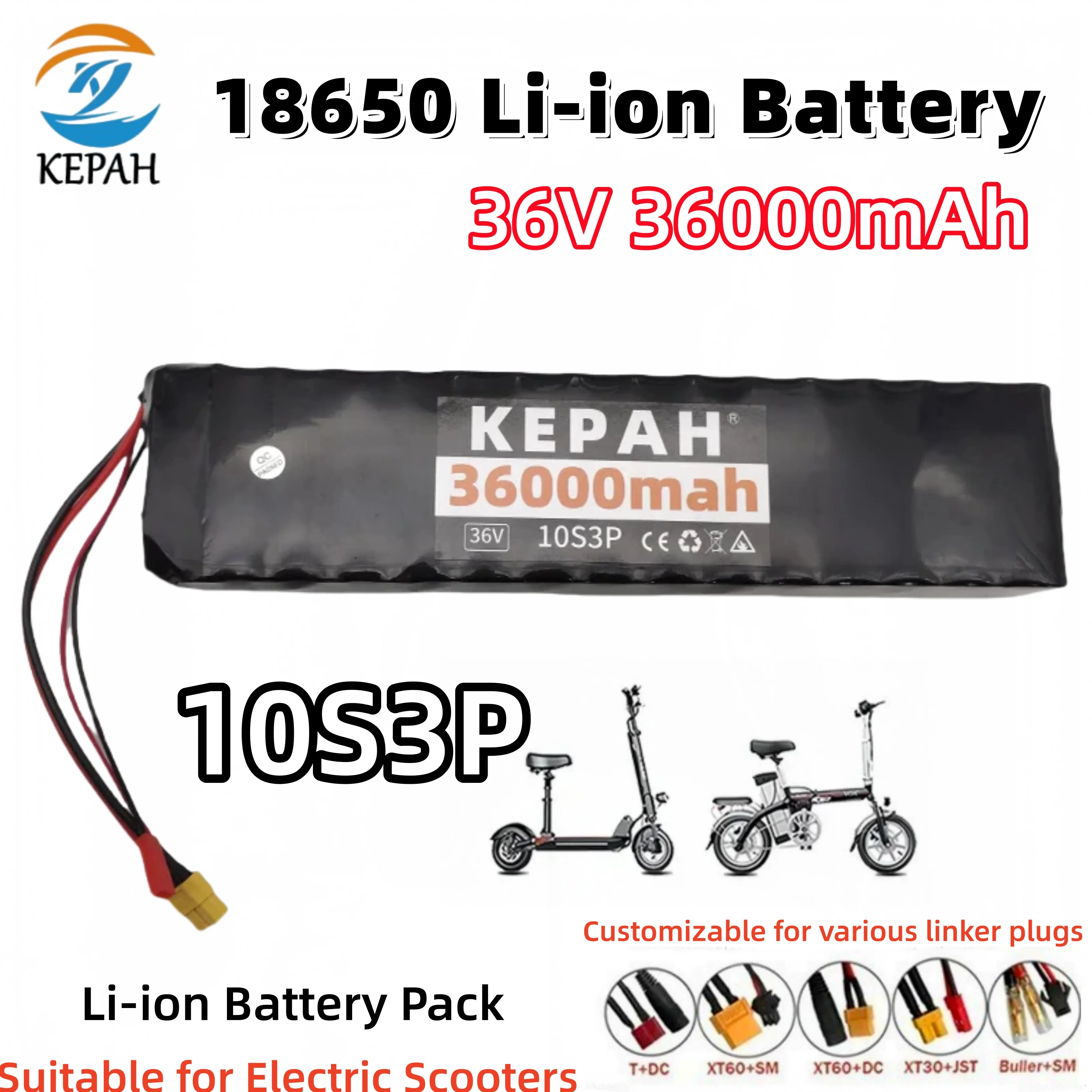 18650 lithium battery 10S3P 36000mAh 1000w 36V electric scooter for m365 power battery with battery pack