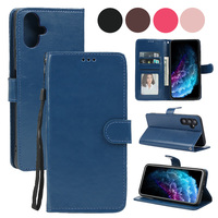 Leather Phone Case For Samsung Galaxy A06 A05 A05S A04E A02 A04 A04S A16 A15 A25 A35 A55 A54 A34 A24 Card Slot Flip Wallet Cover