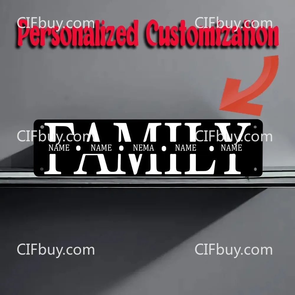Personalized Family Multiple Names Custom Metal Sign Retro Letter Plaque Yard Outdoor Hanging Wall Decor 1pc