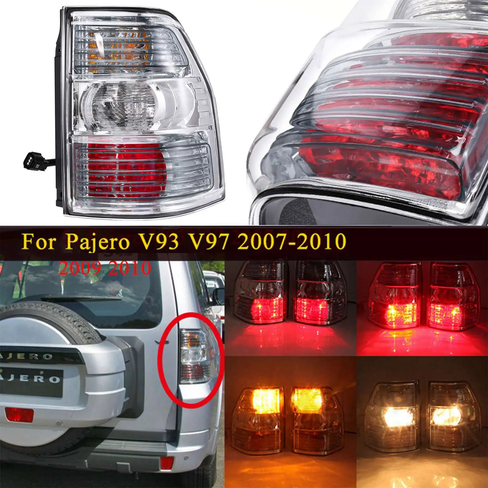 Right Tail Light Assembly Rear Brake Lamp Clearance Lights Turn Brake Lights for Mitsubishi Pajero V93 V97 2007-2010