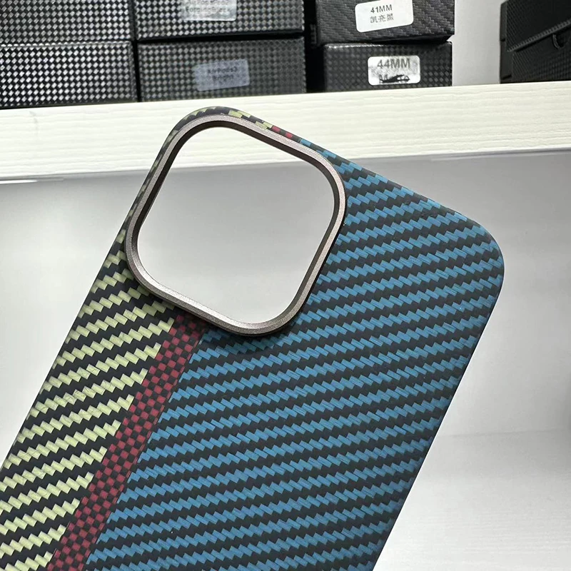 New! Real Aramid Fiber Carbon Mag Safe For IPhone 15 14 Pro Max Ultra Thin For IPhone 14 Pro/13pro Max Hard CASE Cover