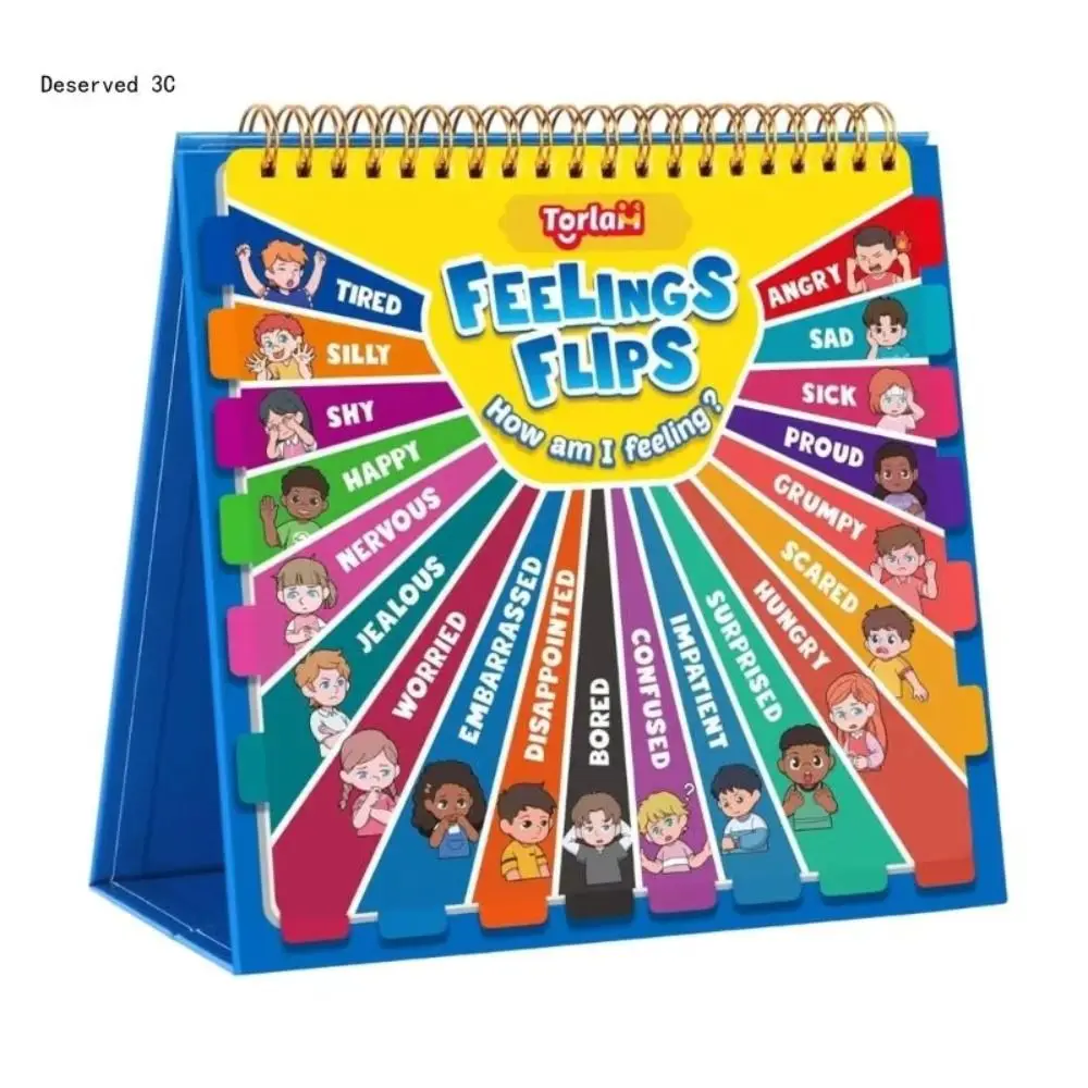 

Early Educational Feelings and Emotions Book Montessori Cognition Social Emotional Book Interactive Creative Reading Flip Book