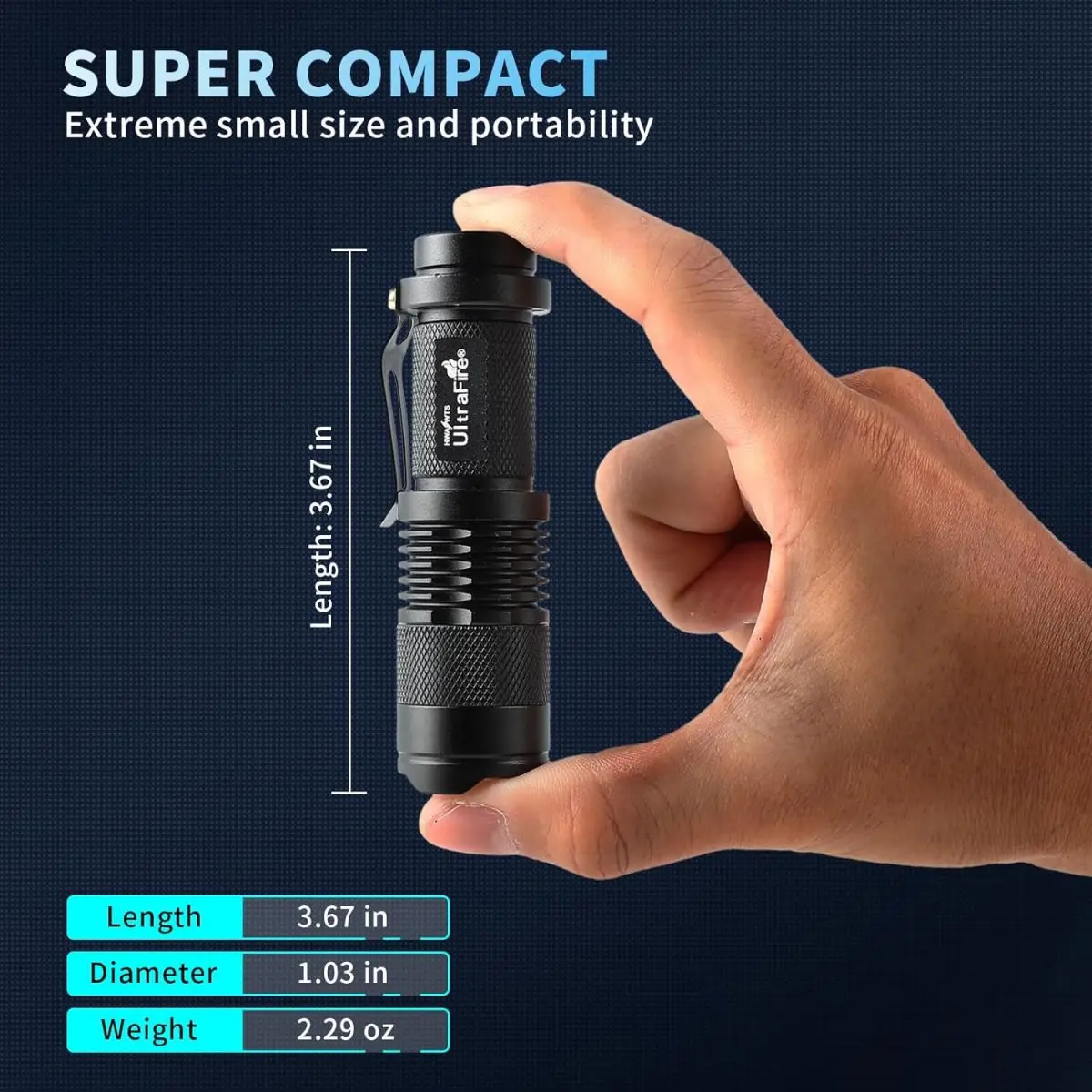 UltraFire SK68 Mini LED Flashlight Rechargeable Portable EDC Torch Emergency Camping Lantern Use AA/14500 Battery