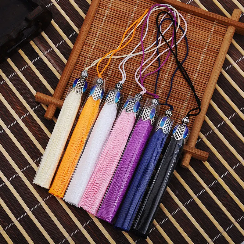 

2/5/10Pcs 8cm Silk Floss Tassel with Hang Loops Crown Tassels Trim Vertical Tassel for DIY Crafts Jewelry Making Curtain Decor