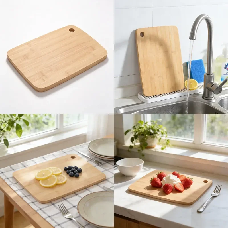 Custom Bamboo Cutting Board Double Sided Lightweight Kitchen Chopping Block for Vegetables Meat Cheese