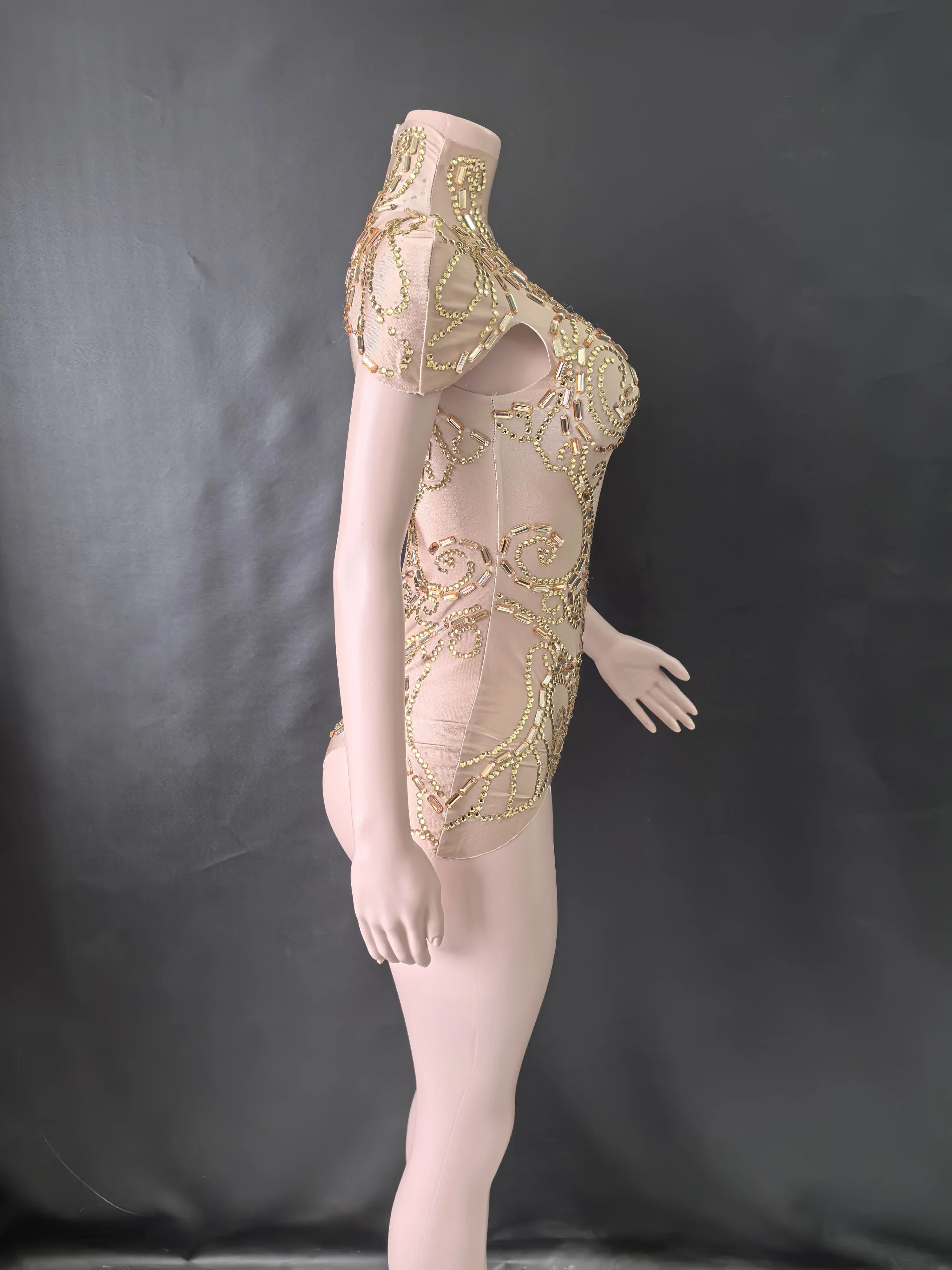 Боди со стразами для танцев на пилоне, одежда для выступлений, наряд для вечеринки, клубная одежда, эластичный костюм Drag Queen