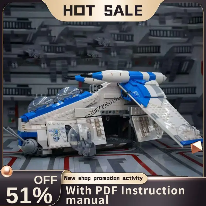 New 1145Pcs Famous Star Battle Series Movie Moc 501St Gunship Model Diy Creative Ideas Child Toy Birthday Gift Custom Puzzles