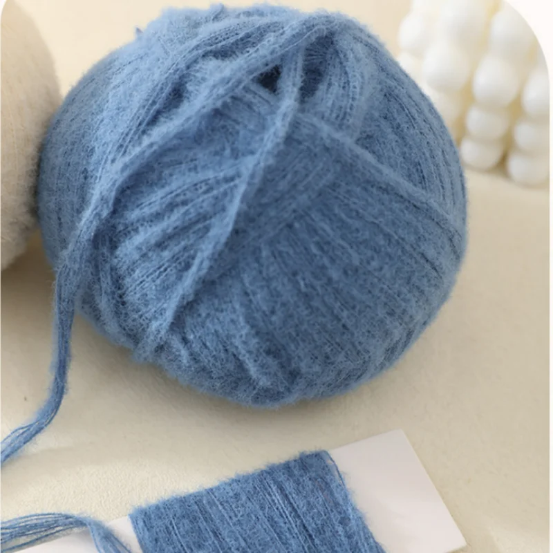 

100g Cloud Fluffy Yarn,Eight Strand Woven Cotton Thread,Soft Candy Velvet Yarn,Stick Needle Scarf,Waffle DIY Material Bag