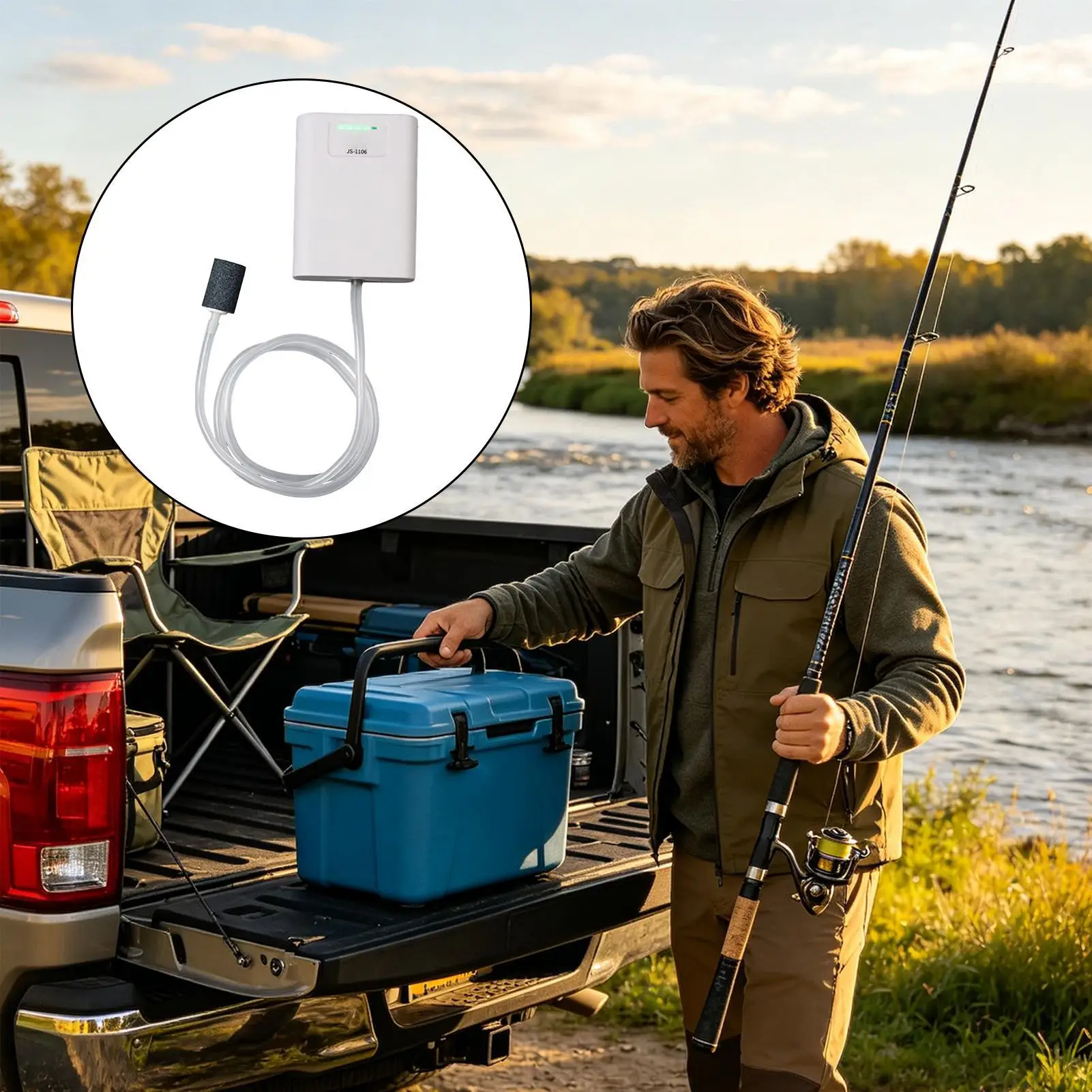 Oxygen Pump For Fishing Fine Bubble Oxygen Output Battery Operated Aquarium Pump For Enthusiasts Anglers Keepers Hobbyists