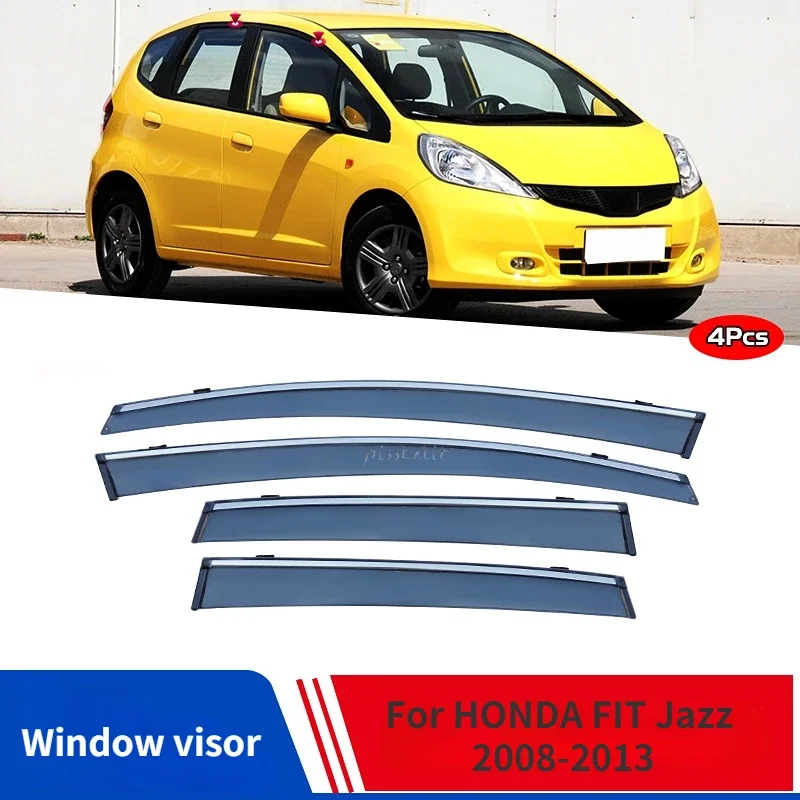 

Для HONDA FIT Jazz 2008-2013 оконный козырек аксессуары оконная крыша солнцезащитный козырек от дождя вентиляционный козырек спойлер крыло защита от дождя