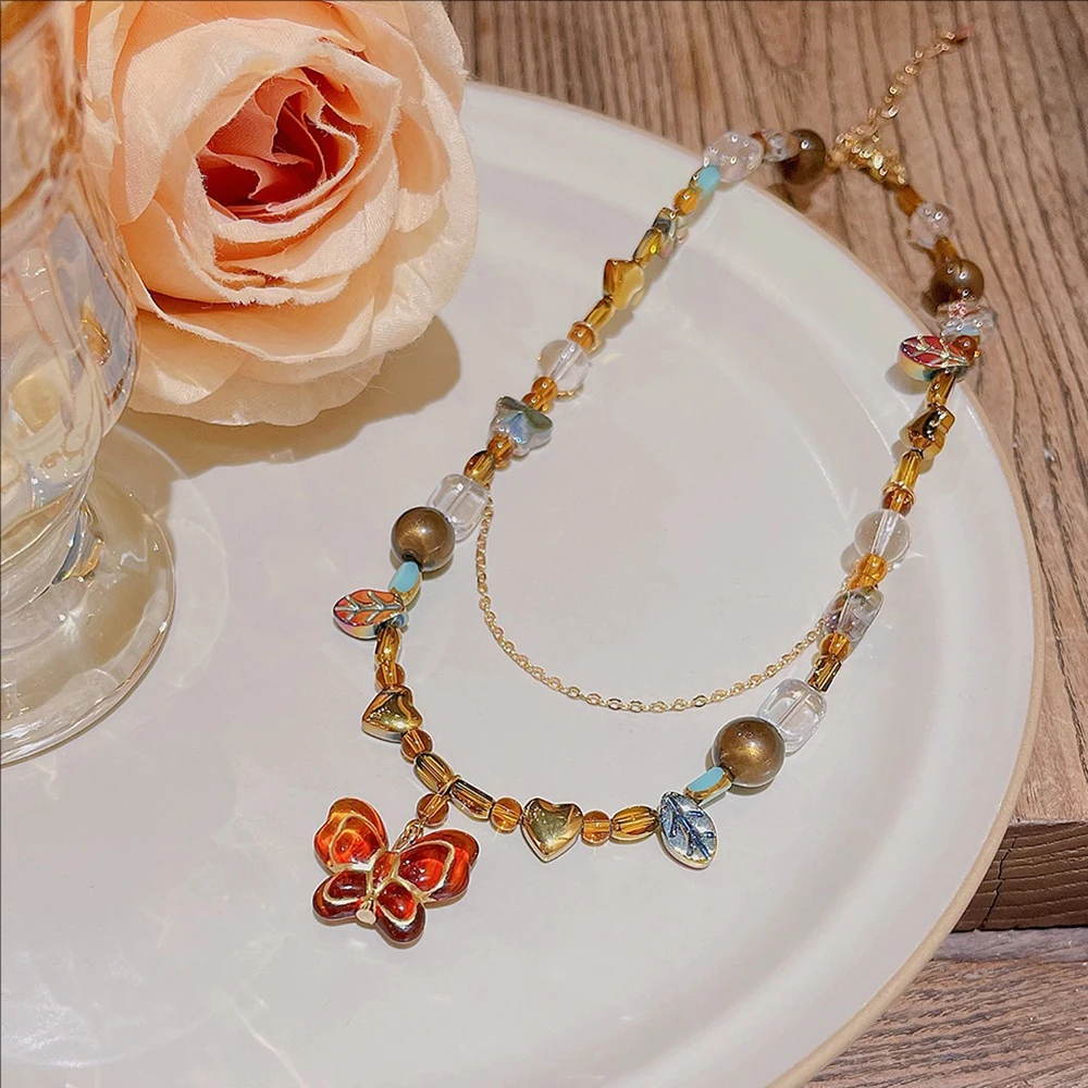 متعدد الألوان مطرز قلادة لا تتلاشى الإناث النمط الوطني الدوبامين متداخلة الترقوة سلسلة المتخصصة المختنق