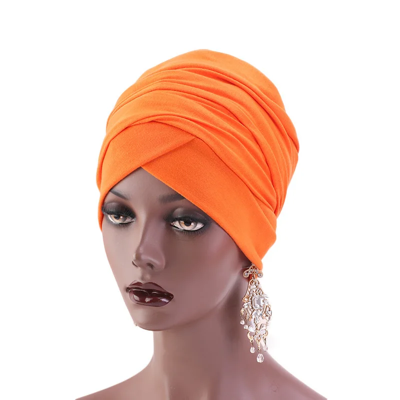 Muslim Women Hair Cap Cotton Hats Women Long Scarf Inner Hijabs India Turban Head SCap Hat Lady Hair Styling Accessories