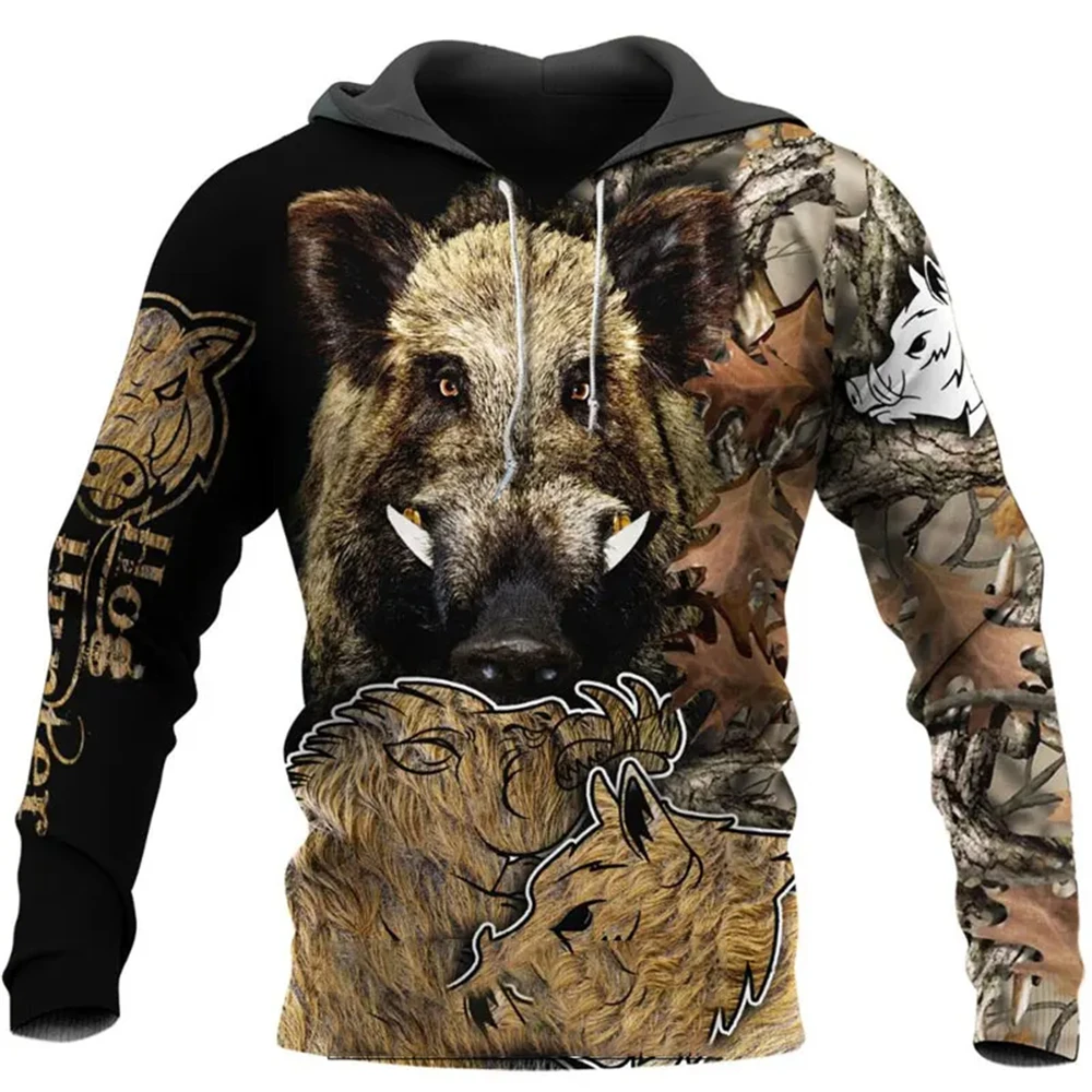 Boar Hunting Orange Camo 3D Printed Jacket Men men Harajuku Hoodie Unisex Casual Streetwear Sweatshirt Pullover Tops Hoodie