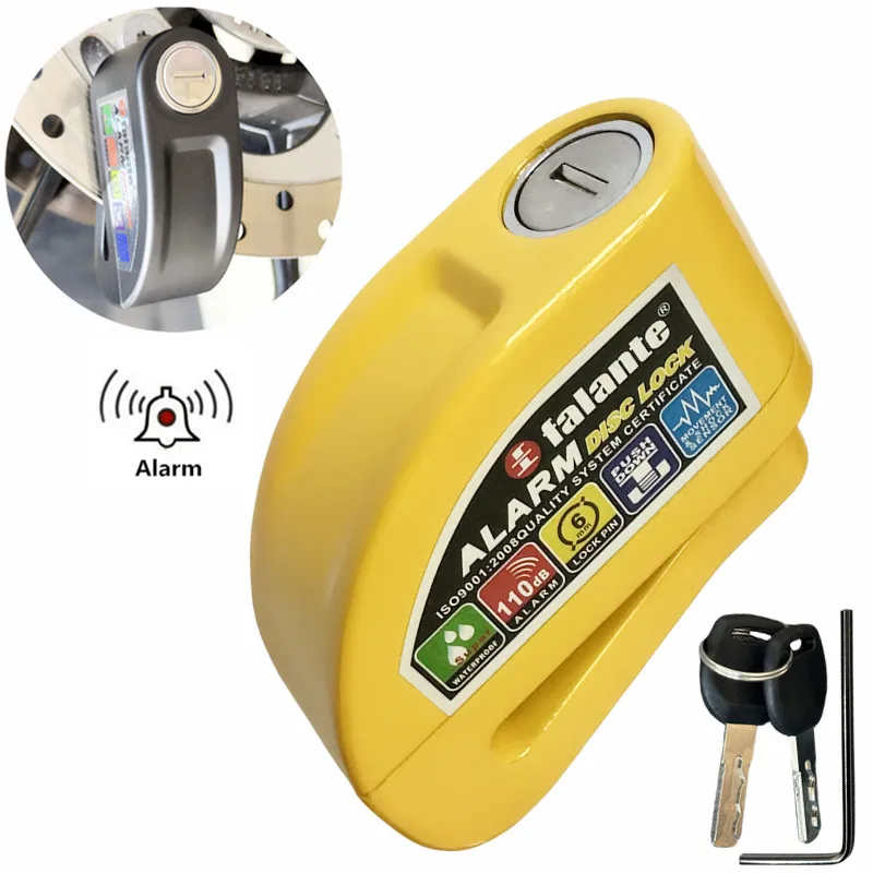 Waterproof Alarm Disc Lock Motorcycle Disc Brake Anti Theft Lock for Bike Electric Scooter Mountain Bicycle Security Lock