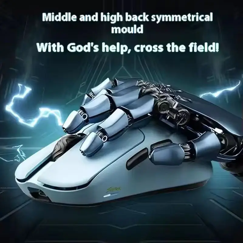 Scyrox V6 Mouse Game Nirkabel Paw3950 Mouse 30000Dpi untuk Game Latensi Rendah Ringan Ergonomis Mouse Kustom DeskRio