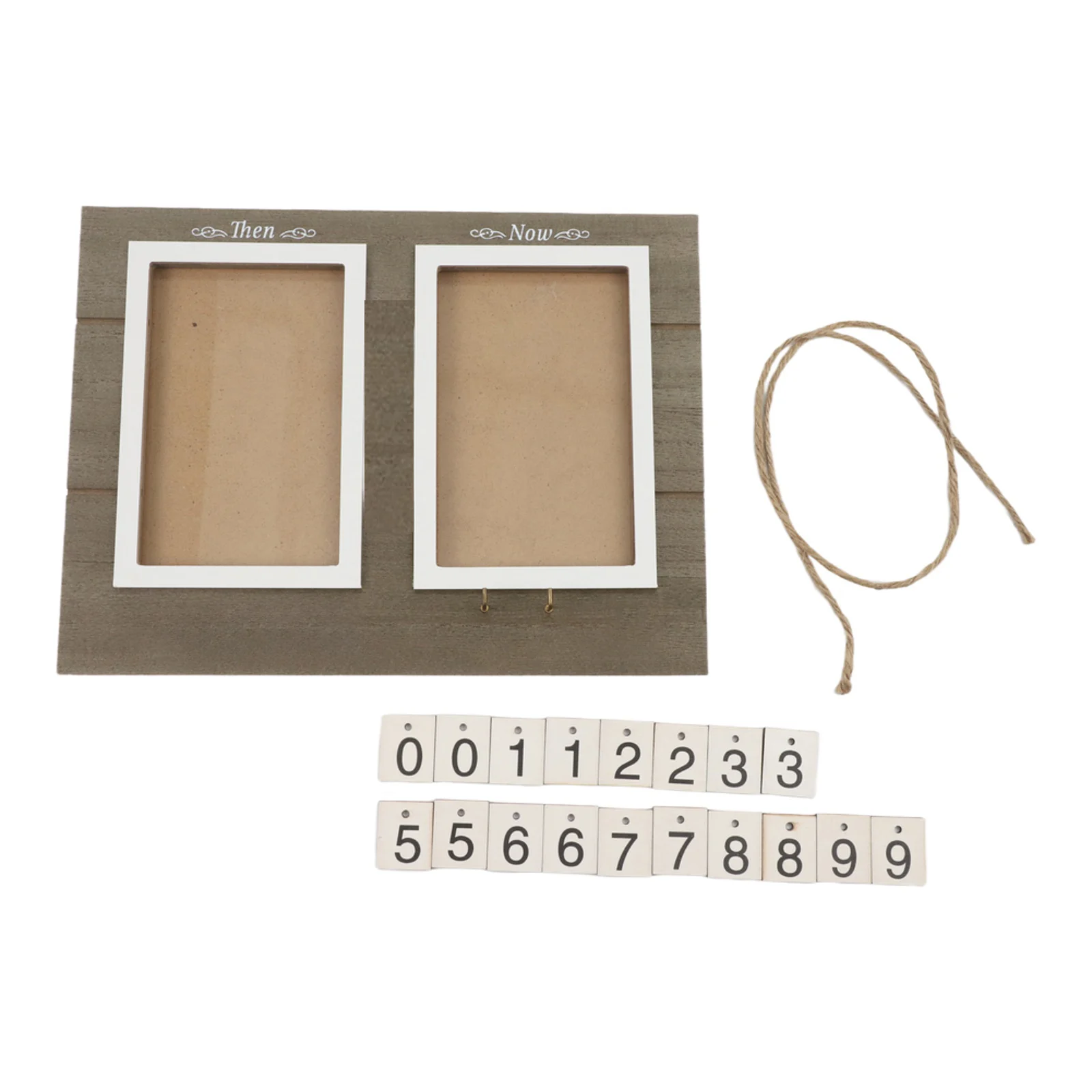 Then And Now Wooden Photo Frame Double 4x6 Inch Picture Display For Couples Anniversary Valentine Day Tabletop Decorat