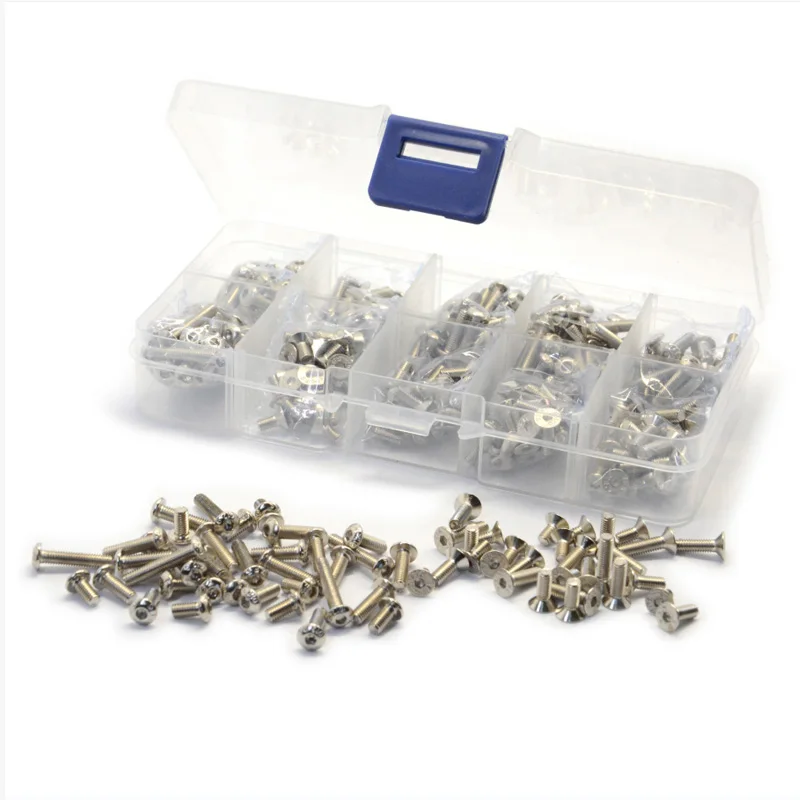 

200PCS YFS M3 12.9 GRADE White Nickel Plated Antirust Screws ASSORTED SET (200PCS) With MINI BOX SCM435 alloy steel screws