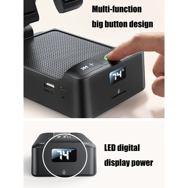 Foldable Innovative Desk Speakers Stand Bracket Holder With Wireless Charging Function And Alarm Clock For Everyday Use