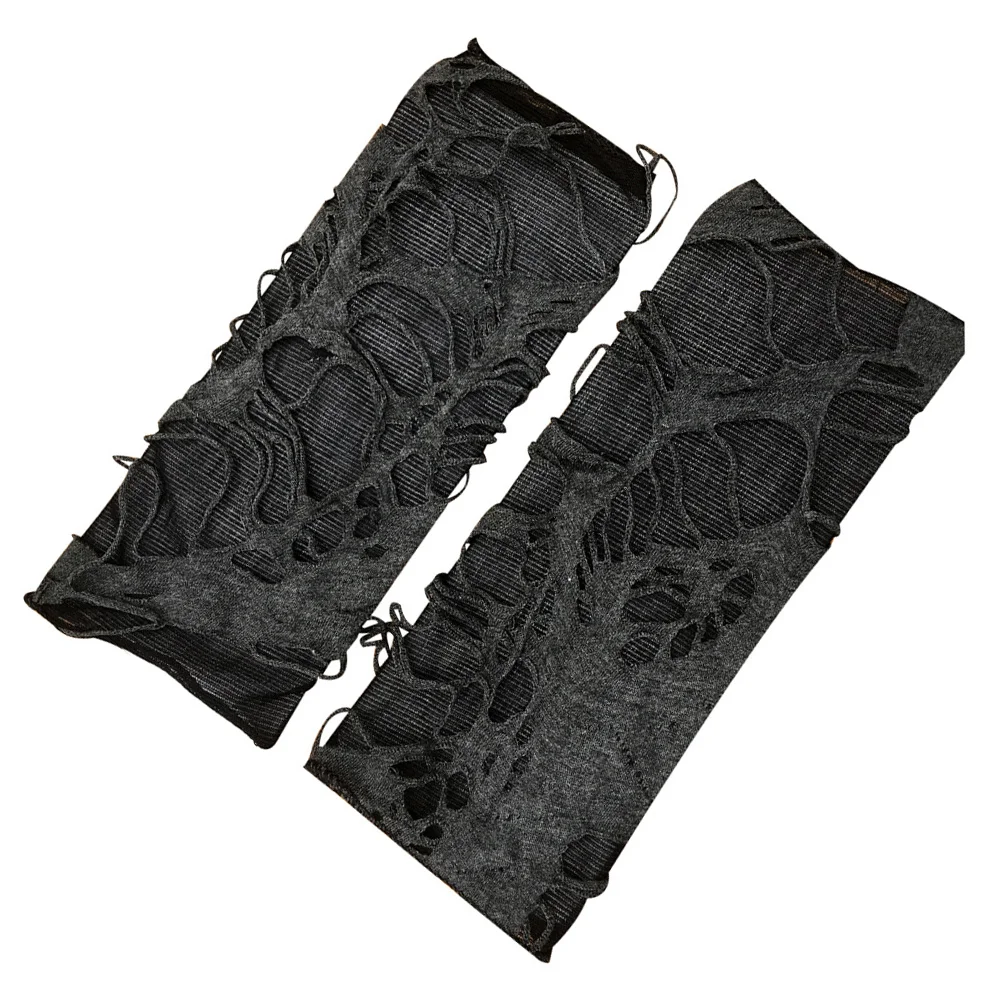 1 par de guantes Punk sin dedos, diseño rasgado, guantes elásticos para actuación de baile callejero, guantes de fiesta para Cosplay, concierto de música funcional