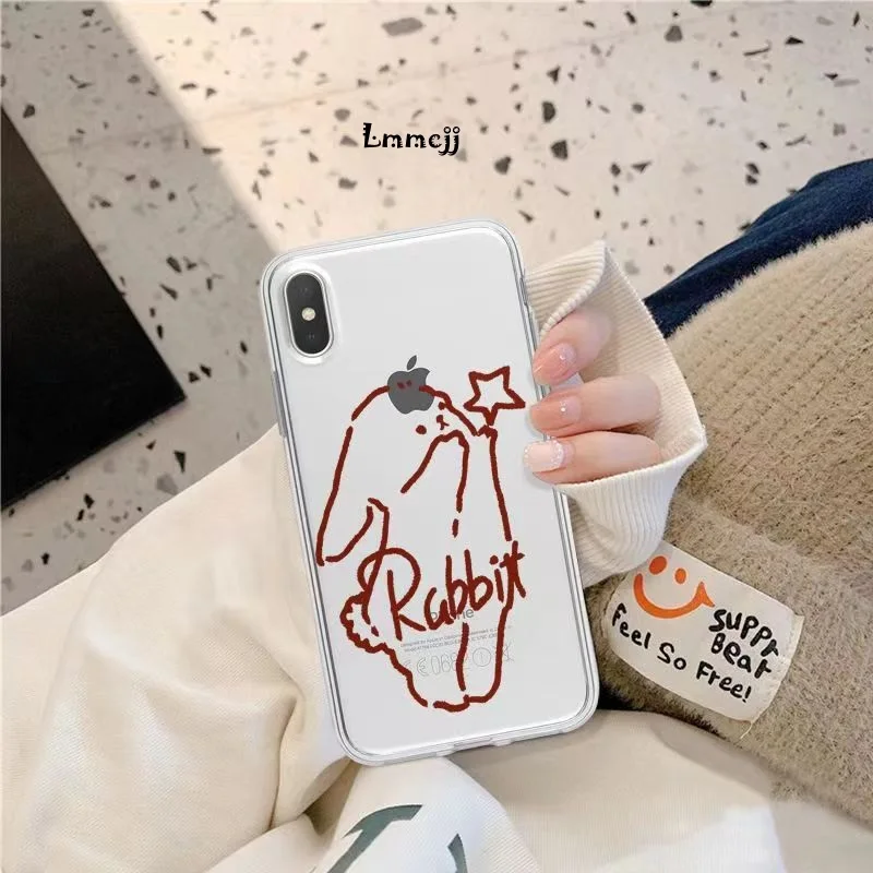 Lmmcjj Cute Rabbit Phone Case For Samsung Galaxy A54 A53 A32 A13 A52 A14 A31 A23 S23 Ultra S22 Plus S21 FE Silicone Phone Cover