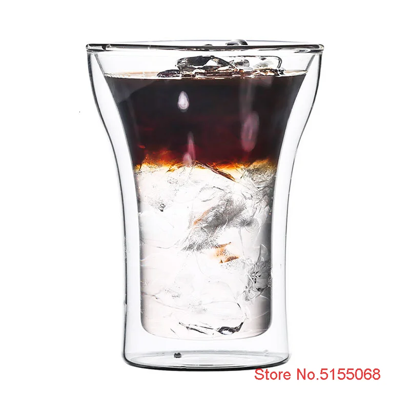 Double Wall Glass Design Coffee Cup Heat Insulation Electric Torch Shape Cappuccino Breakfast Glass Cold Drinks Iced Beer Mug