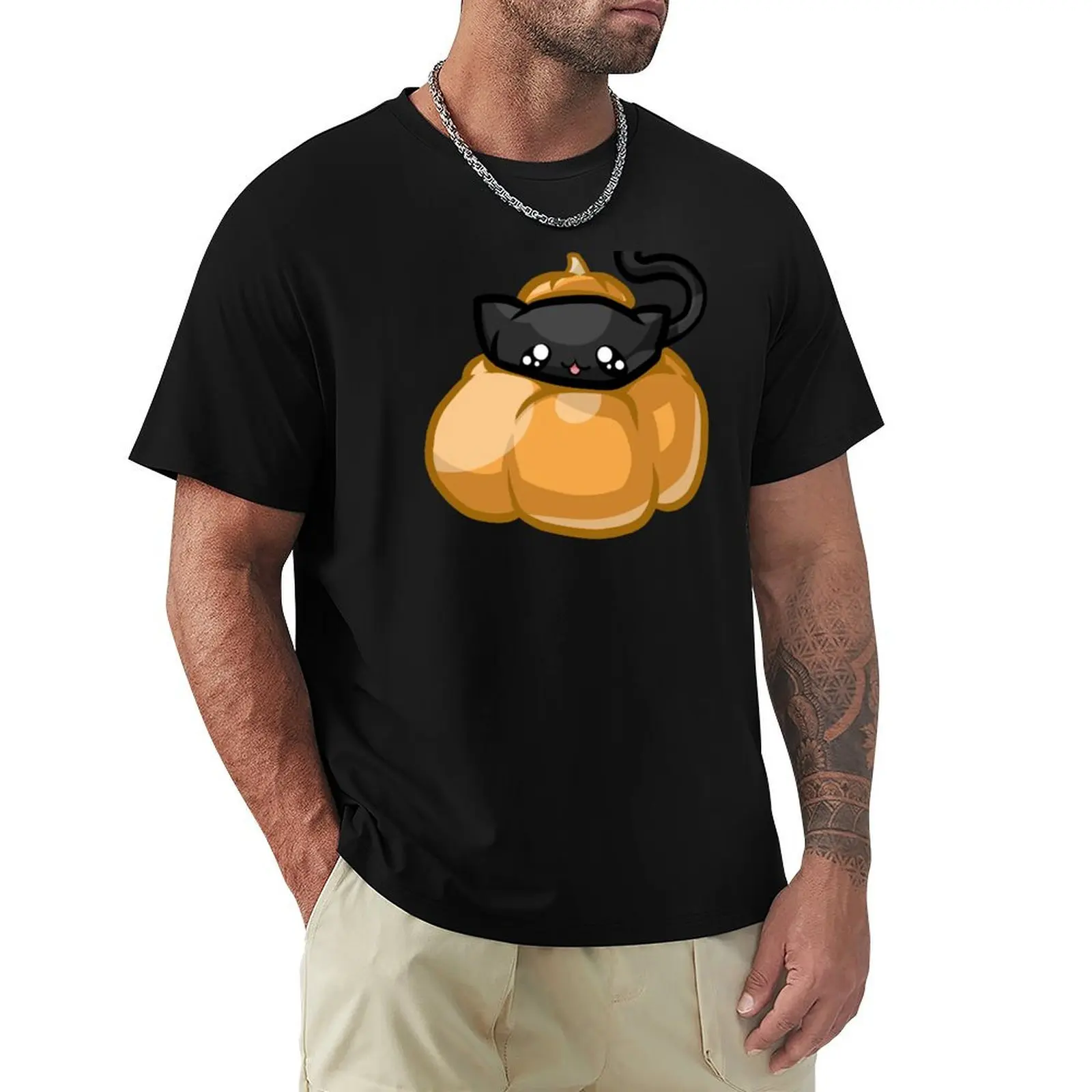 Pumpkin Jack o Lantern Kitty T-Shirt Outdoor Activity Sports T-Shirt