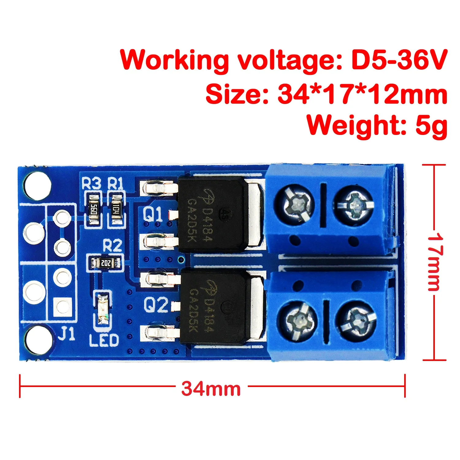 DC5V-36V 15A 400W Max 30A PWM Regulator Adjustment Motor MOSFET Trigger Switch Drive Dual High-Power Speed Control Board Module