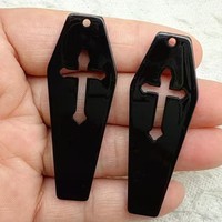 10pcs Halloween Coffin Cross Charms Acrylic Charms Pendant Designer Charms Fit Jewelry Making DIY Jewelry Findings