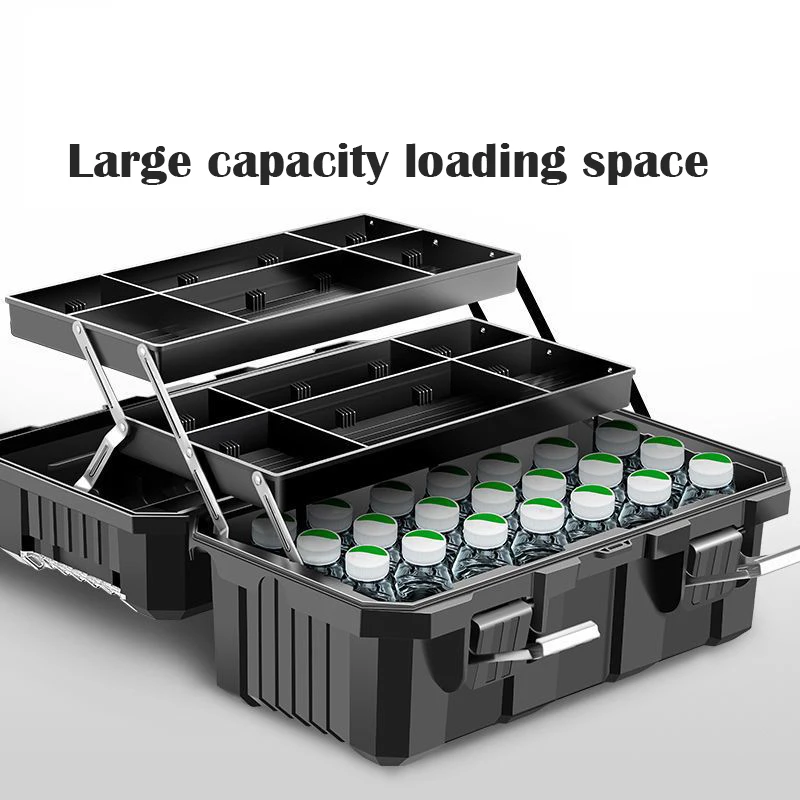 Multifunctional Thickened Tool Box Folding Storage Box Home Professional Electrician Maintenance Portable Shockproof Tool Box