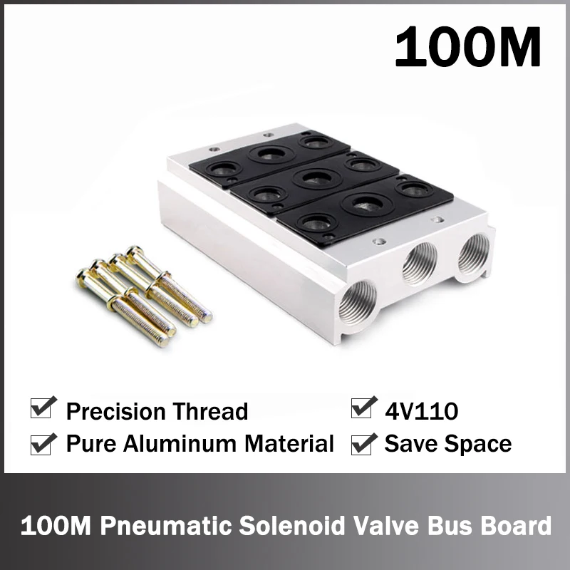 

Pneumatic Solenoid Valve 4V110 Air Exhaust Bus Board 100M Valve Plate Base Manifold With Accessories Electromagnetic Valve Base