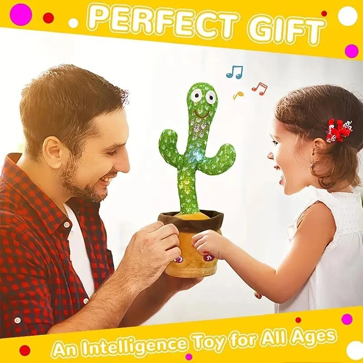 1pc-Dancing Talking Cactus Toys For Baby Boys And Girls, Singing Mimicking Recording Repeating What You Say Sunny Cactus Up Plus