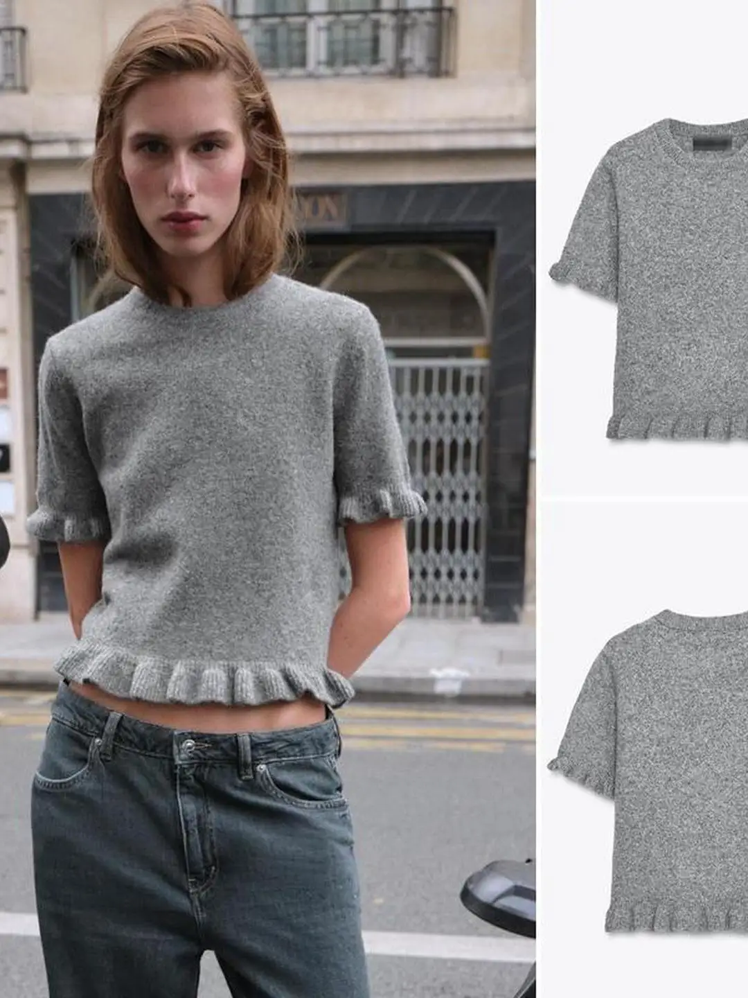 Slim Fit redondo Ne ort Sve prendas de punto decorativas encaje Trim Cleanfit Sle mujer Regular Color fino 2025 otoño