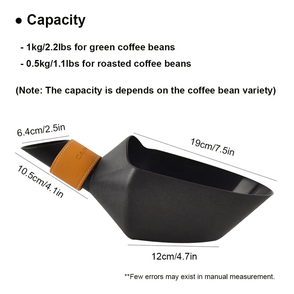 CAFEMASY ABS chicchi di caffè scoop pala pala durevole di grande capacità per chicchi di caffè farina cubetti di ghiaccio strumento di misurazione della capacità