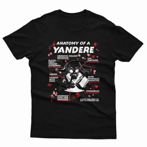 

Anatomy Of A Yandere Kawaii Japanese Anime Mens T shirts Unisex Tee Top#P1#Or#A