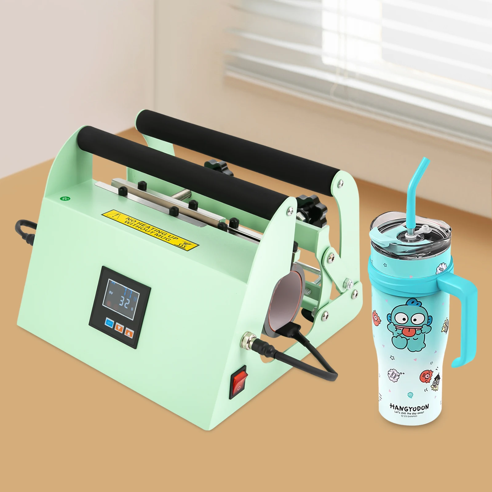 ماكينة ضغط كوب السيارة بقدرة 500 وات، ماكينة ضغط حرارة بهلوان، ماكينة ضغط حراري لأكواب السيارات 40 أونصة.