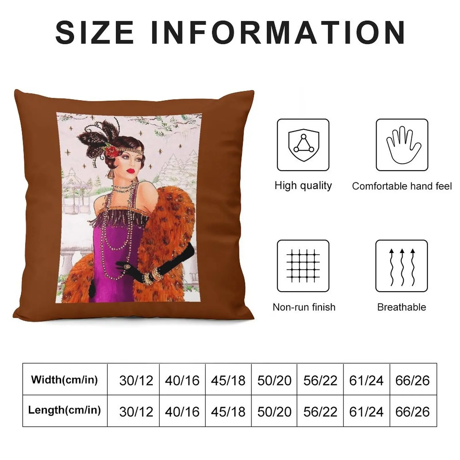 FLAPPER in PURPLE : Vintage 1925 Art Deco Print Throw Pillow Decorative Sofa Cushion Pillowcase pillow