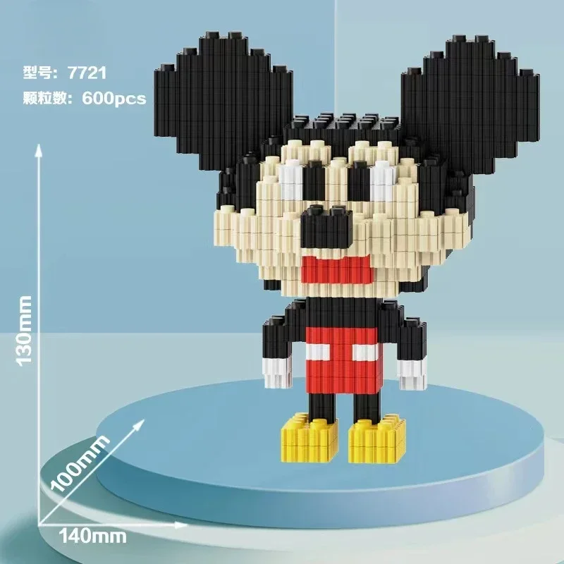 Mini Mickey and Donald Duck Small Particle Assembled Building Blocks Children's Puzzle Toys Gift Desktop Ornament