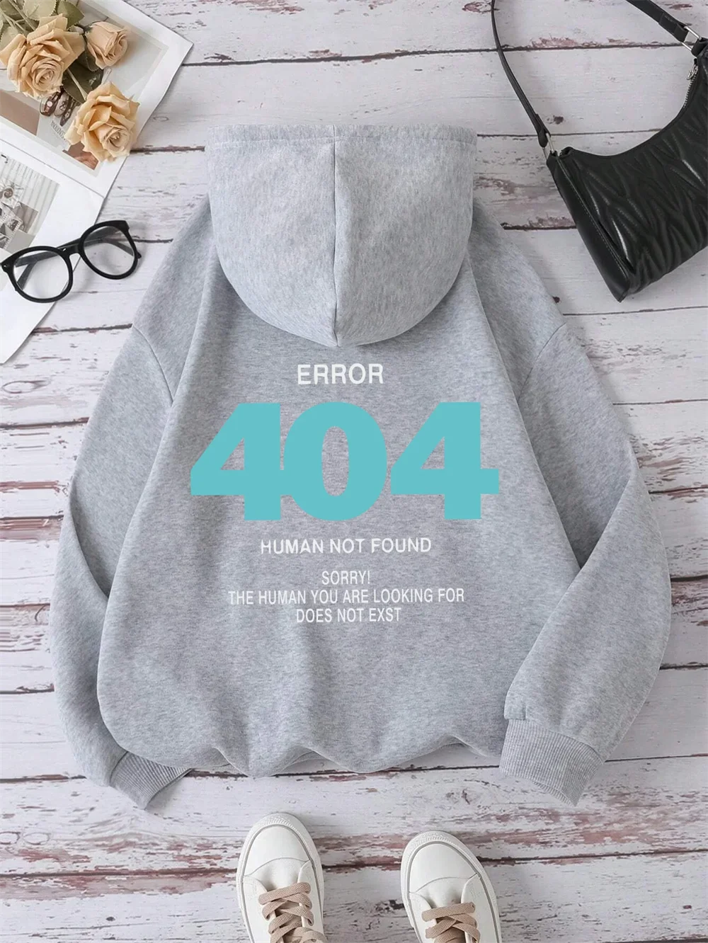 Error 404 Human Not Found sorry! Women\'s Hooded Fashion S-XXXL Hoodies Sweatshirts Hip Hop Streetwear Loose Pullover Punk Tops