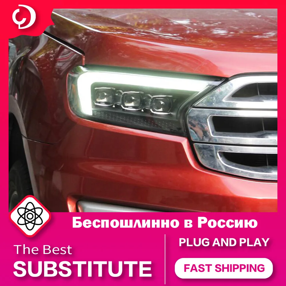 AKD Car Styling Headlights for Ford Ranger Everest  Raptor 2015-2021 LED Headlight DRL Head Lamp Led Projector Automotive