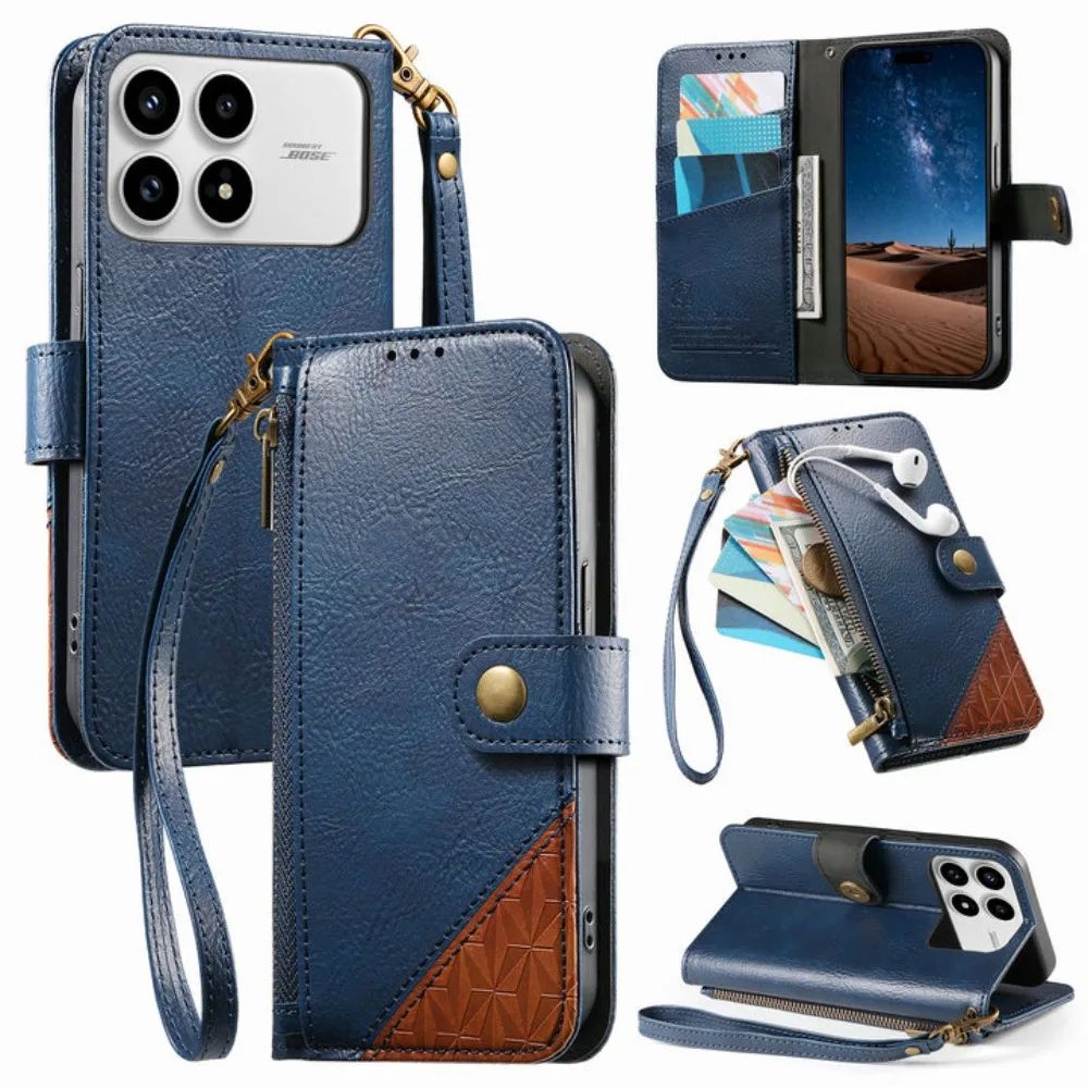 حافظة لهاتف Poco F8 Ultra 5G بسحاب من الجلد ومحفظة Funda لهاتف Xiaomi Poco F8 Pro غطاء فاخر Mi F8 F 8 Ultra Etui