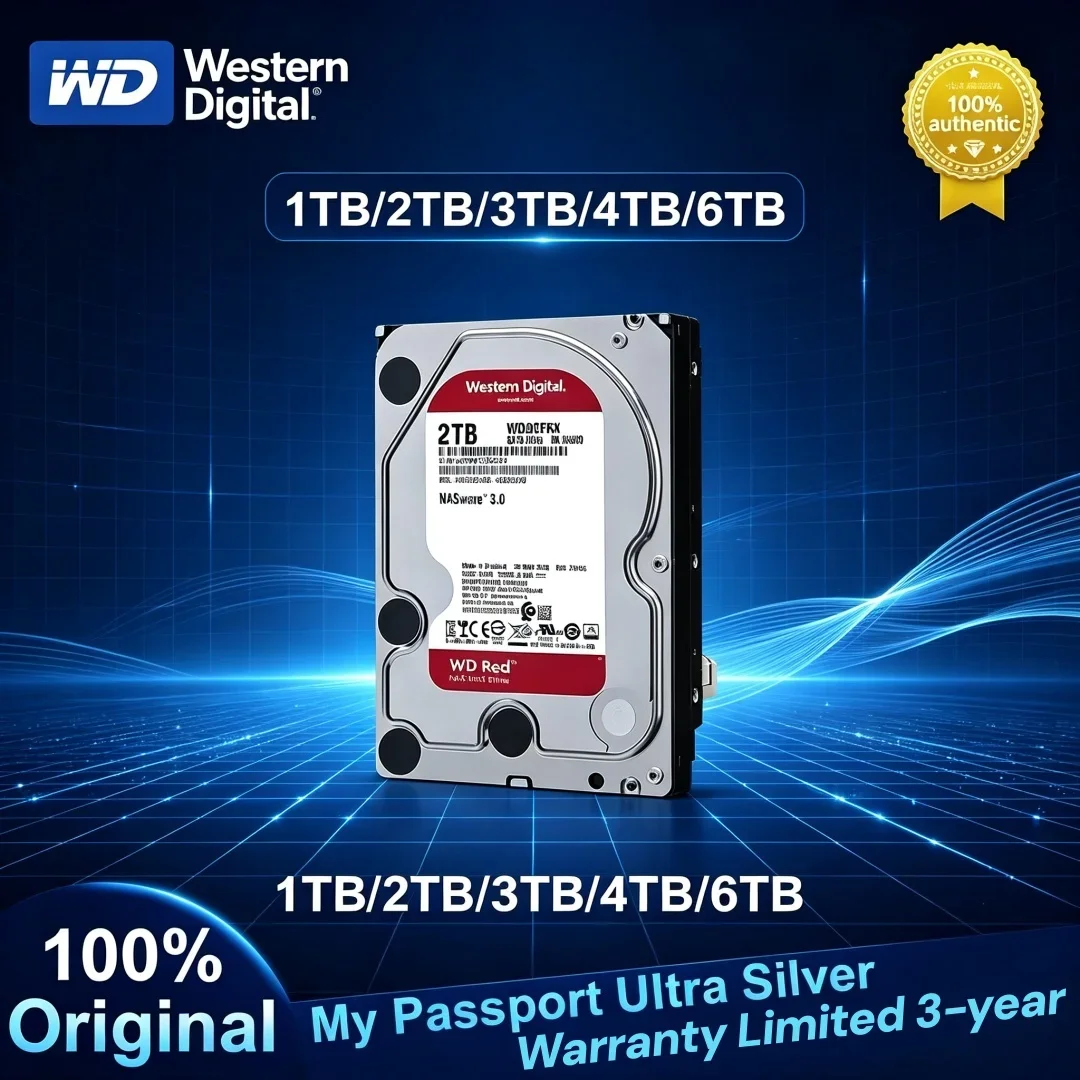 Budget Friendly Western Digital WD Red NAS 3.5" Internal Hard Drive 1TB 2TB 4TB 6TB 5400RPM SATA 6Gb/s 64MB Cache Desktop